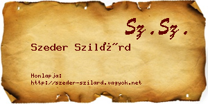 Szeder Szilárd névjegykártya